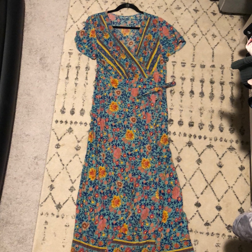 Floral wrap maxi dress